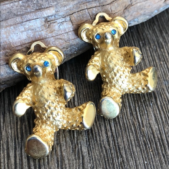 Erwin Pearl Matte Goldtone Teddy Bear Clip Earring - Picture 12 of 16